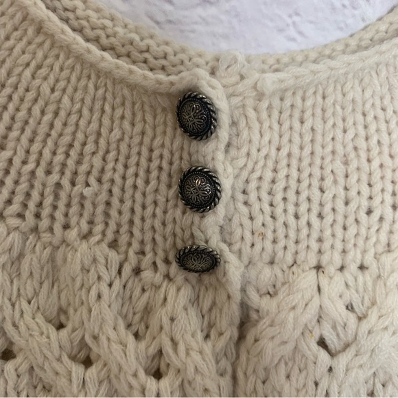 ALPS Wool Blend Cable Knit Short Sleeve Cardigan - Picture 9 of 15